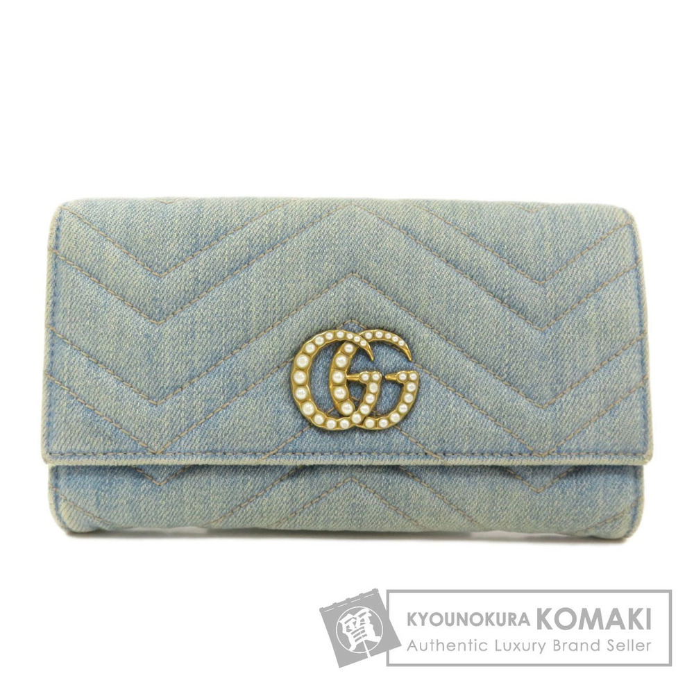 Gucci GG Marmont Long Wallet Denim